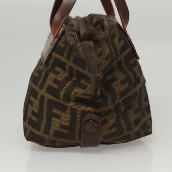 FENDI Zucca Canvas Hand Bag Black Brown Auth - Picture 5 of 15